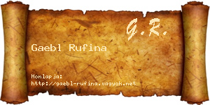 Gaebl Rufina névjegykártya